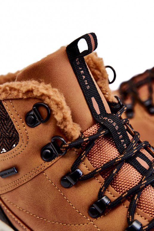 Vīriešiem siltināti Sieviešu puszābaki pārgājienu zābaki Cross Jeans KK1R4021C brūnas krāsas