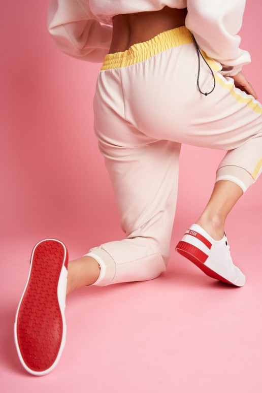 Stilīgi sporta apavi no dabīgas ādas BIG STAR FF274174 Balts-sarkans