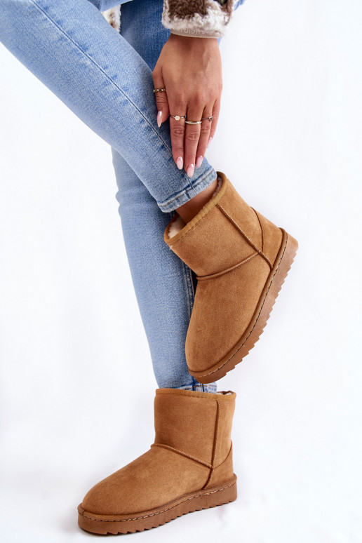 Sieviešu siltināti Sieviešu puszābaki sniega apavi brūnas krāsas Virgina