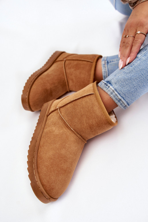 Sieviešu siltināti Sieviešu puszābaki sniega apavi brūnas krāsas Virgina