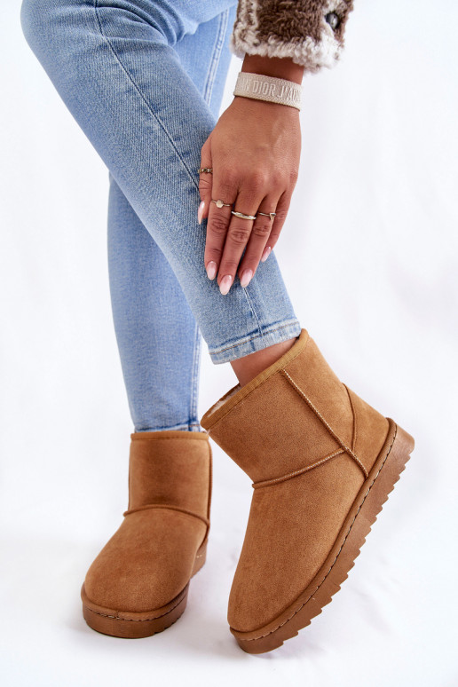 Sieviešu siltināti Sieviešu puszābaki sniega apavi brūnas krāsas Virgina