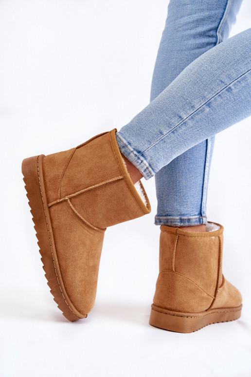 Sieviešu siltināti Sieviešu puszābaki sniega apavi brūnas krāsas Virgina