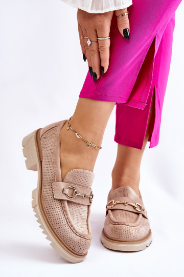 Klasiska modeļa Sieviešu apavi Mokasīni smilšu krāsas Kolton 2