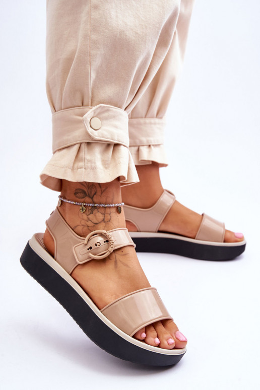 Smaržīgs, hipoalerģisks sandales ZAXY JJ285240 smilšu krāsas-melnas krāsas