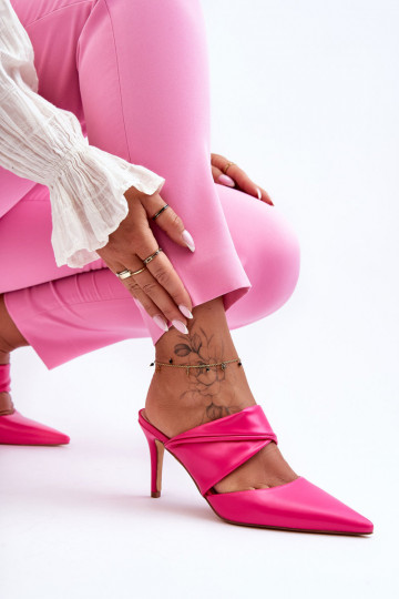 Čibas no dabīgas ādas ar papēdi rozā krāsas Aveline 2