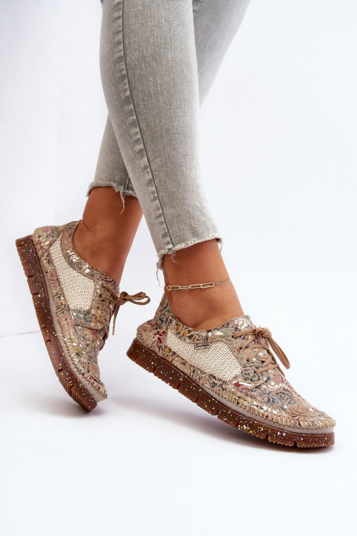 Rakstaina apavi Sieviešu Tā irciejka 06347-04 smilšu krāsas