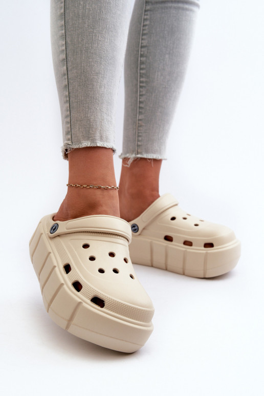 Vieglas čības uz pirksta sieviešu čības ar platformu smilšu krāsas Itubia