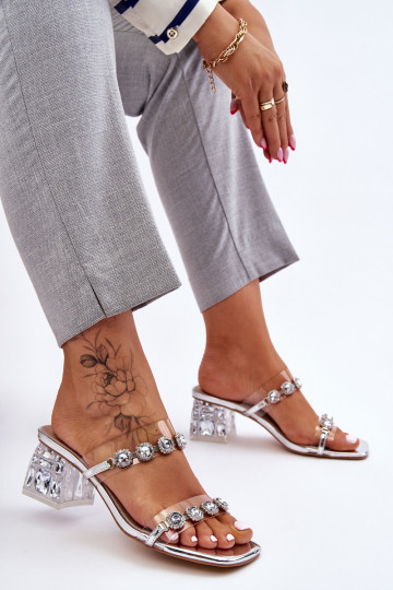 Sieviešu Čības Ar greznuun cirkoni Sudraba krāsas Leyla 2