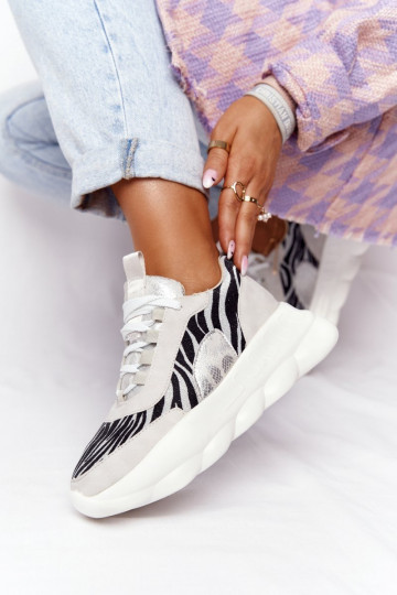 Sieviešu Sportiska stila apavi ar platformu Lu Boo Pelēkas krāsas