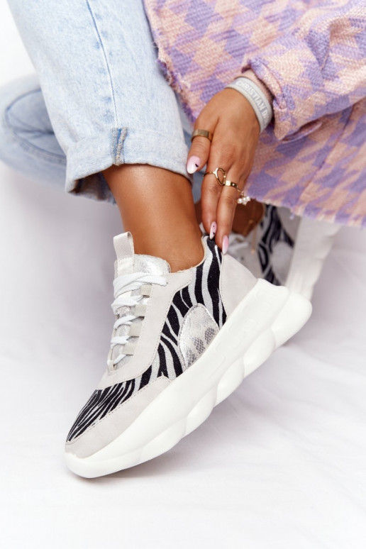 Sieviešu Sportiska stila apavi ar platformu Lu Boo Pelēkas krāsas