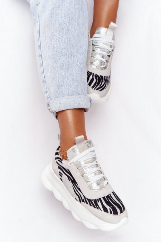 Sieviešu Sportiska stila apavi ar platformu Lu Boo Pelēkas krāsas