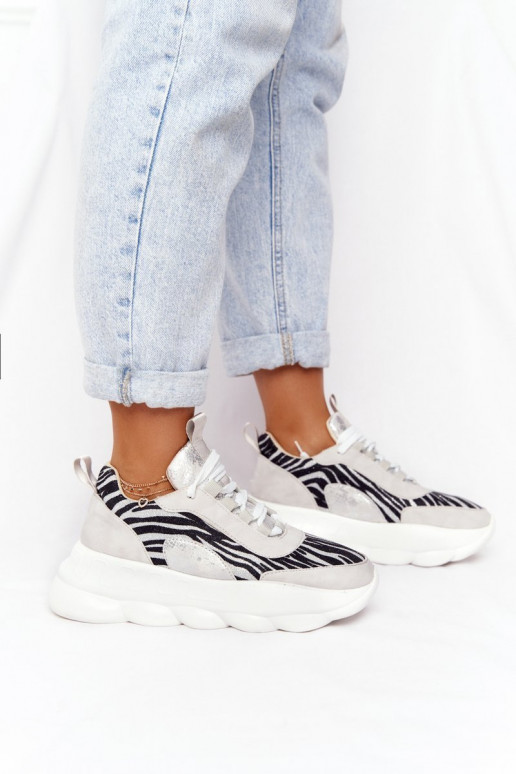 Sieviešu Sportiska stila apavi ar platformu Lu Boo Pelēkas krāsas