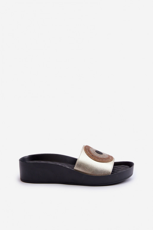 Čibas no dabīgas ādas Sieviešu ar ornamentiem S.Barski KV27-019 Zelta krāsas