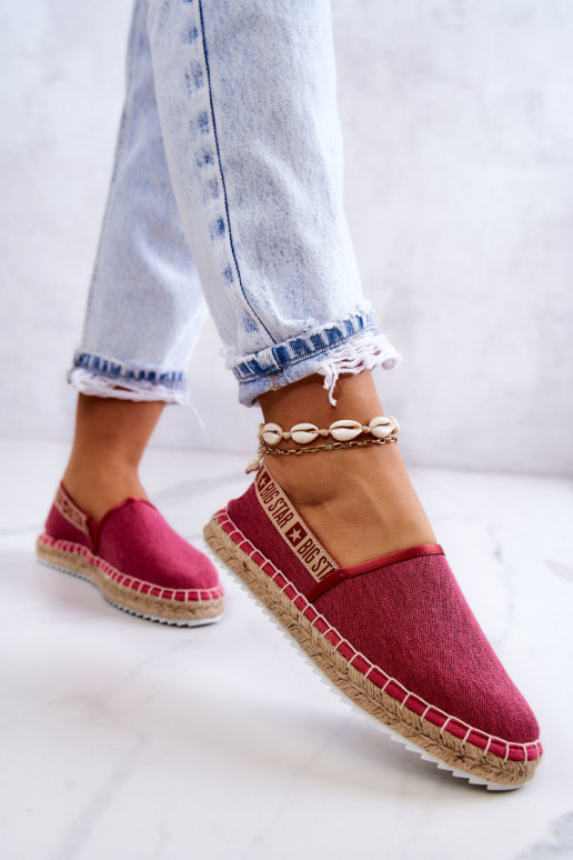 Auduma espadrilles Paslīdēt uz Big Star JJ274880 Tumši rozā