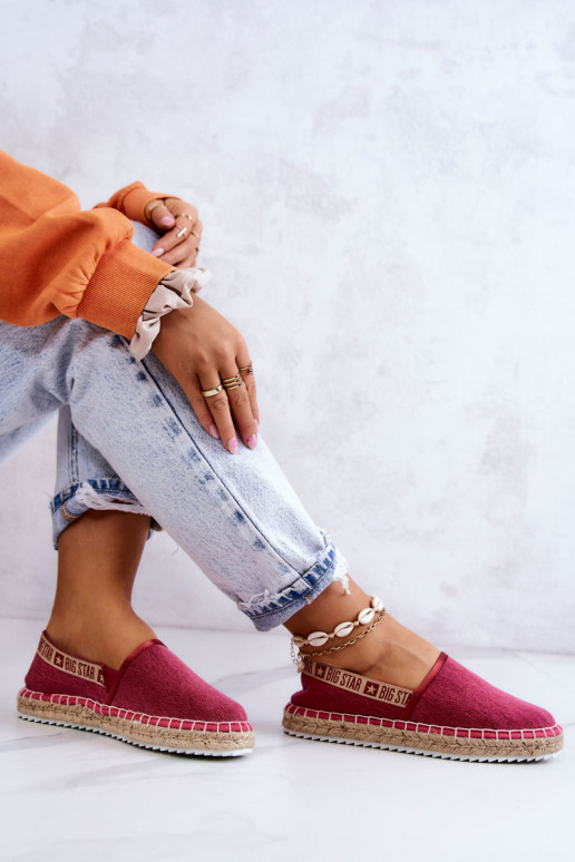 Auduma espadrilles Paslīdēt uz Big Star JJ274880 Tumši rozā