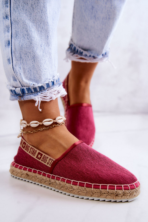 Auduma espadrilles Paslīdēt uz Big Star JJ274880 Tumši rozā