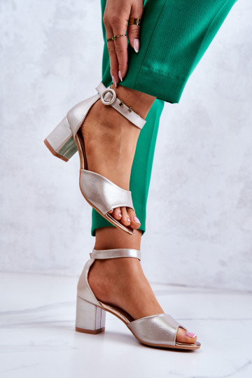 Āda Elegantas augstpapēžu sandales Vinceza 20100 Zelta krāsas 2