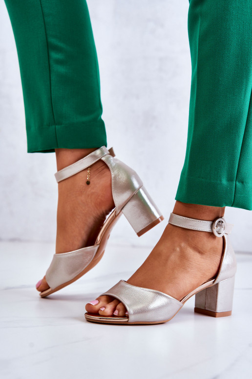 Āda Elegantas augstpapēžu sandales Vinceza 20100 Zelta krāsas