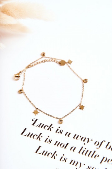 Potītes rokassprādze Zvaigznes I Rhinestones Zelta krāsas