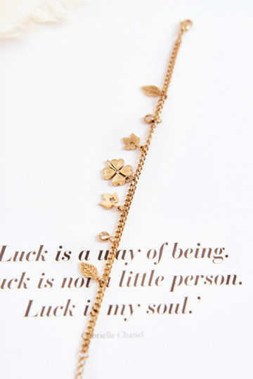 Stilīgass Aproce Ar Āboliņu Un Lapas Zelta krāsas