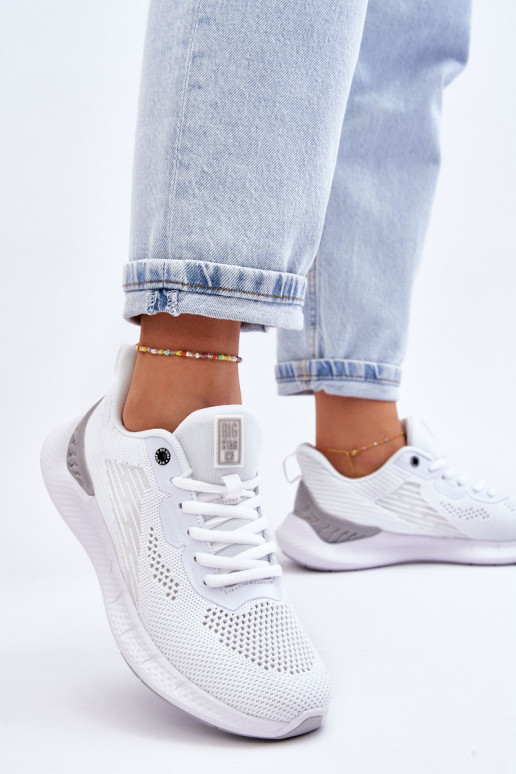 Sieviešu Gaisma sporta apavi Memory Foam System Big Star LL274297 baltas krāsas