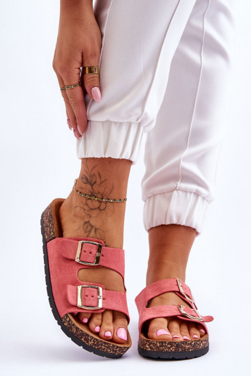 Uzvelkamas čības Uz korķa zoles Rozā krāsas Cortina