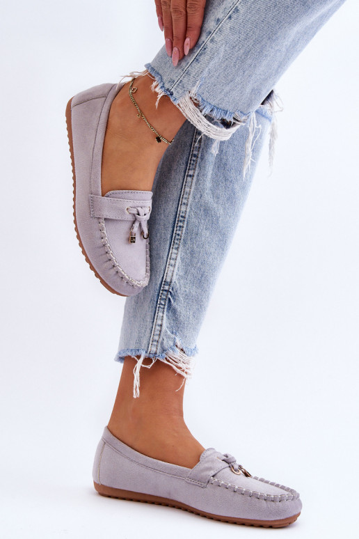 Klasiski zamšādas mokasīni Pelēkas krāsas Good Time