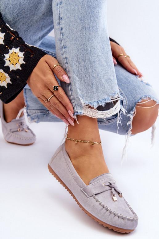 Klasiski zamšādas mokasīni Pelēkas krāsas Good Time