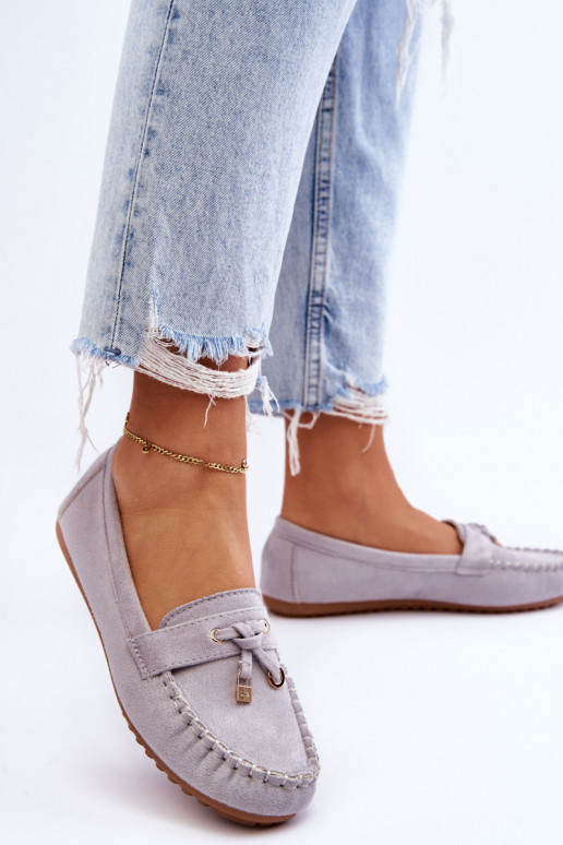 Klasiski zamšādas mokasīni Pelēkas krāsas Good Time