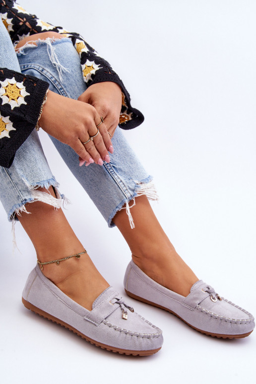 Klasiski zamšādas mokasīni Pelēkas krāsas Good Time