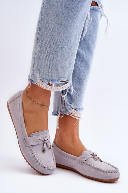 Klasiski zamšādas mokasīni Pelēkas krāsas Good Time