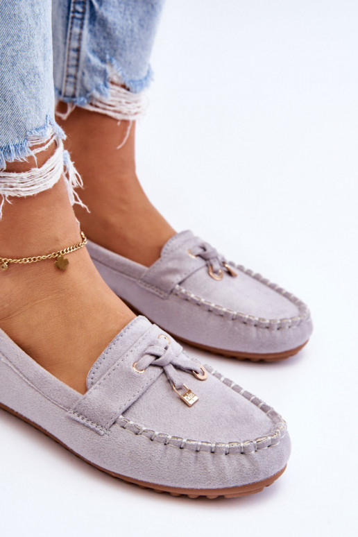 Klasiski zamšādas mokasīni Pelēkas krāsas Good Time