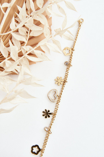 Stilīgass Aproce Ar ziediem un sirdi Zelta krāsas 2