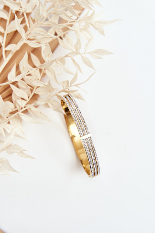 Aproce no nerūsējošā tērauda ar mirdzošiem spīdumiņiem Zelta krāsas