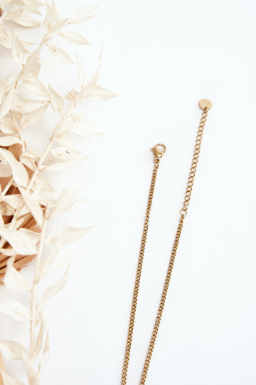 Kaklarota Bruņnesis ar melniem ziediem Zelta krāsas 2