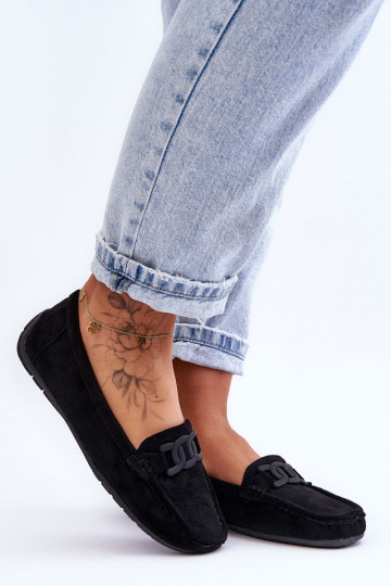 Sieviešu Stilīgasrnas Zamšādas mokasīni melnas krāsas Rabell 2