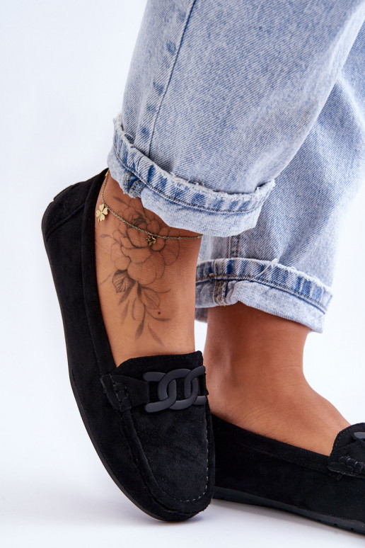 Sieviešu Stilīgasrnas Zamšādas mokasīni melnas krāsas Rabell