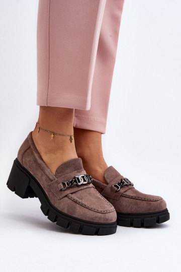 Mokasīni Uz masīviem papēžiem smilšu krāsas Eriella 2