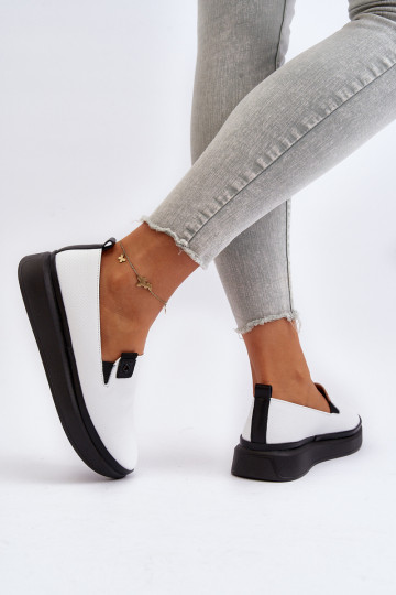 Sieviešu espadrilles Āda ar platformu baltas krāsas Tigera 2