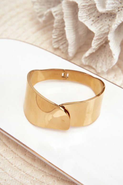 Gładka Rokassprādze no nerūsējošā tērauda Zelta krāsas