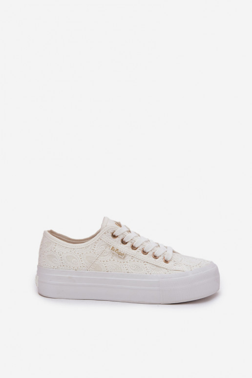 sieviešu puszābaki ar mežģīnēm Lee Cooper LCIN-25-31-3438L baltas krāsas