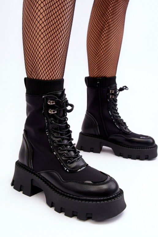 Āda Pabeigts Tā irsīvs Augsti jāšanas zābaki melnas krāsas Seloma