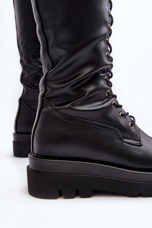 siltināti garie zābaki Kerzi Sieviešu Pirms ceļgala melnas krāsas Lliclies