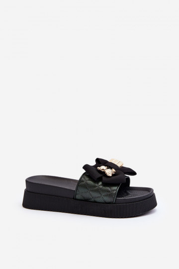 Sieviešu Čības ar bantītēm i Rotaļu lācīšim melnas krāsas Katterina