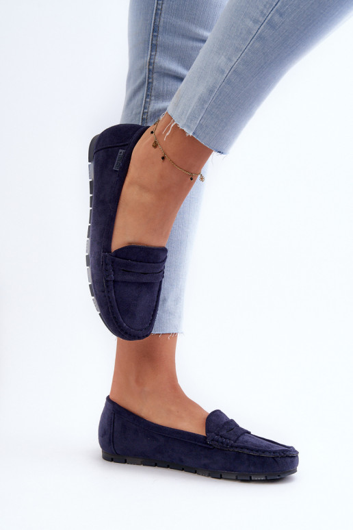 sieviešu mokasīni Eko zamšādaoIne Big Star NN274931 Memory Foam System tumši zilas krāsas