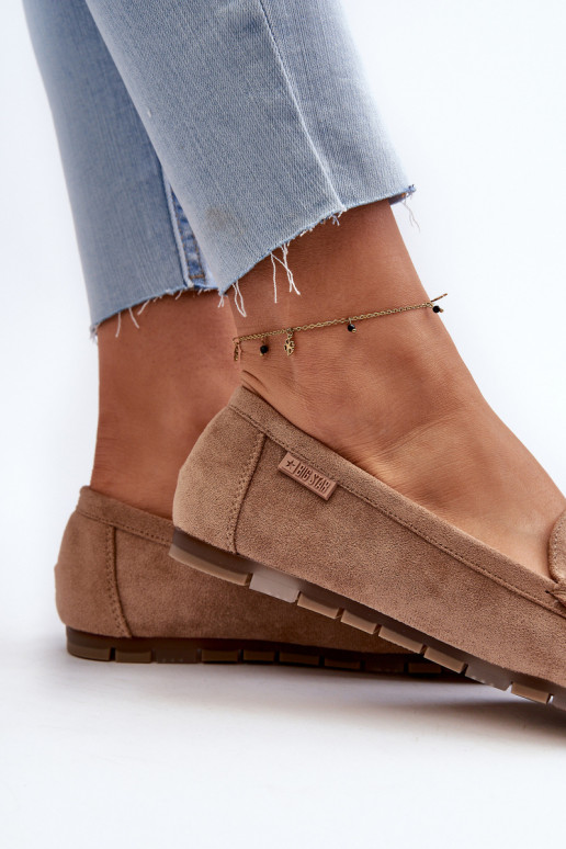 sieviešu mokasīni Eko zamšādaoIne Big Star NN274930 Memory Foam System smilšu krāsas