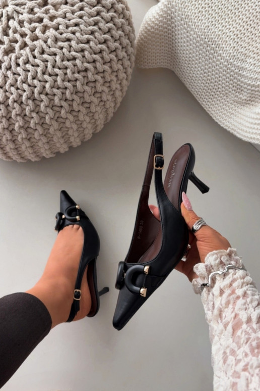 Sieviešu basenes ar papēdi Ar greznu Detalem melnas krāsas Brienne