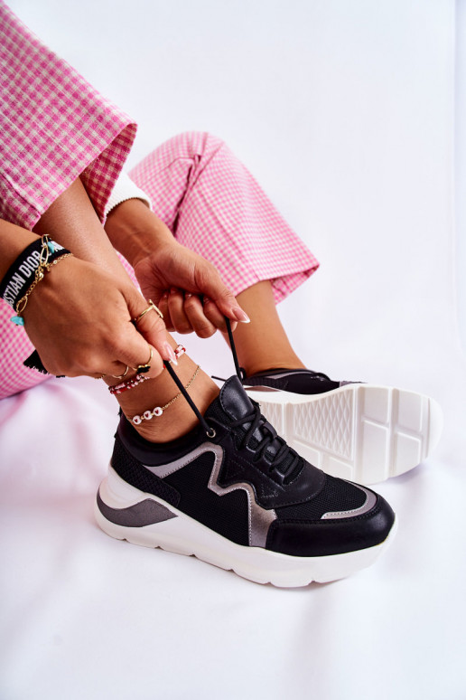 Sieviešu Stilīgasrnas Sneakers modeļa apavi melnas krāsas Allie