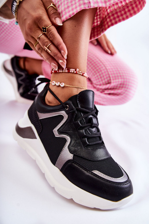 Sieviešu Stilīgasrnas Sneakers modeļa apavi melnas krāsas Allie