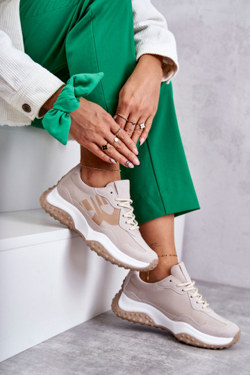 Sieviešu sporta apavi šņorējami smilšu krāsas Tolea